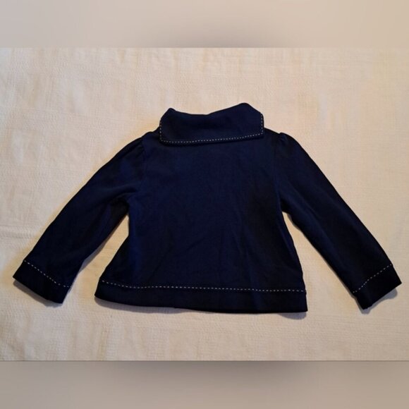 Gymboree girls size 2T - 3T Blooming Nautical blue flower double button knit - Picture 4 of 4
